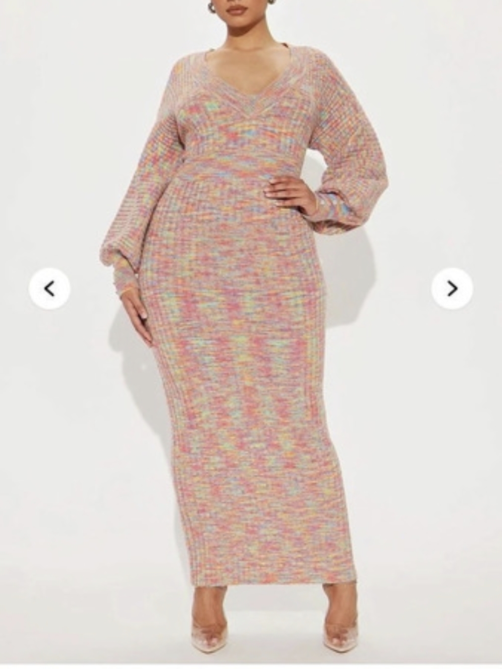 Fashion Nova Sami Sweater Maxi Dress Orange & Blue